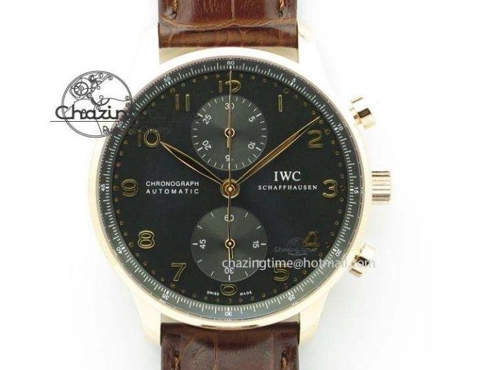 MIROTIME 0418 Portuguese Chrono RG IW371480 ZF 1:1 Best Edition White Dial On Brown Leather Strap A7750 V HighPerformance 7266